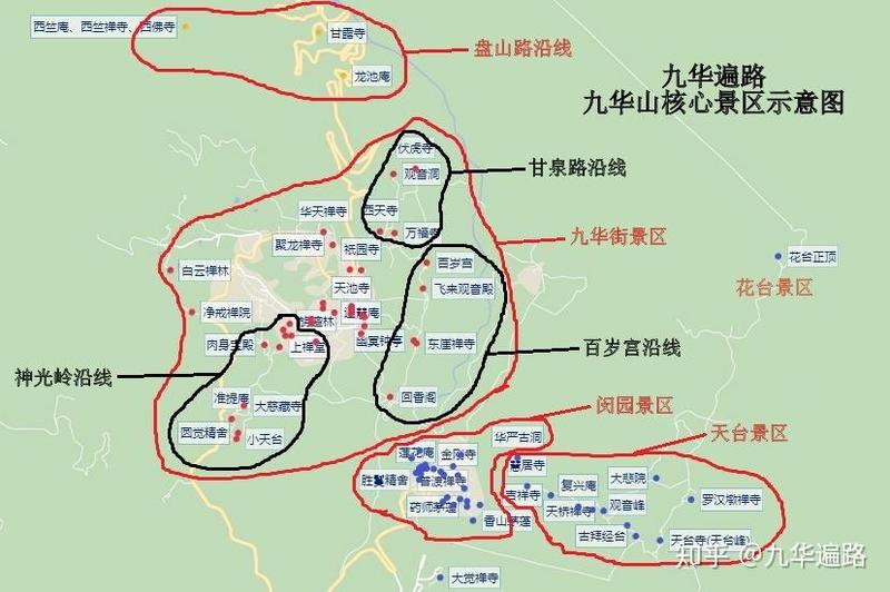 九华山游览路线图