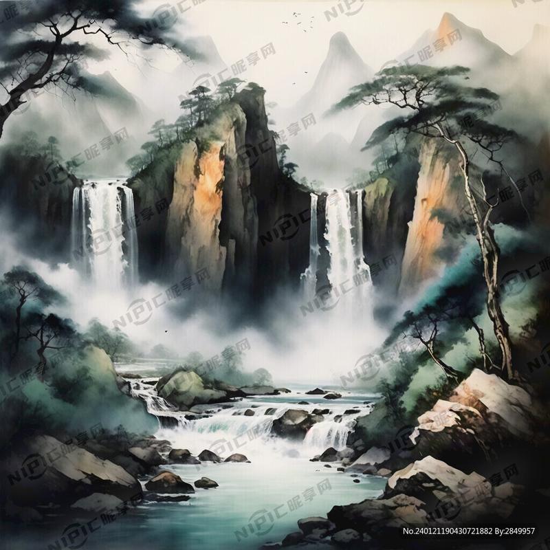 山水画有瀑布好还是没瀑布好