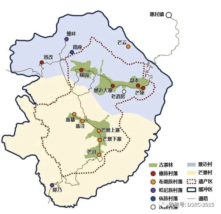 景迈山景点分布图