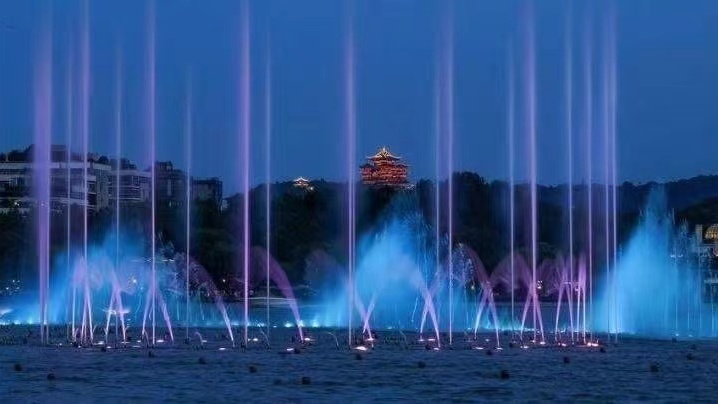 西樵听音湖音乐喷泉