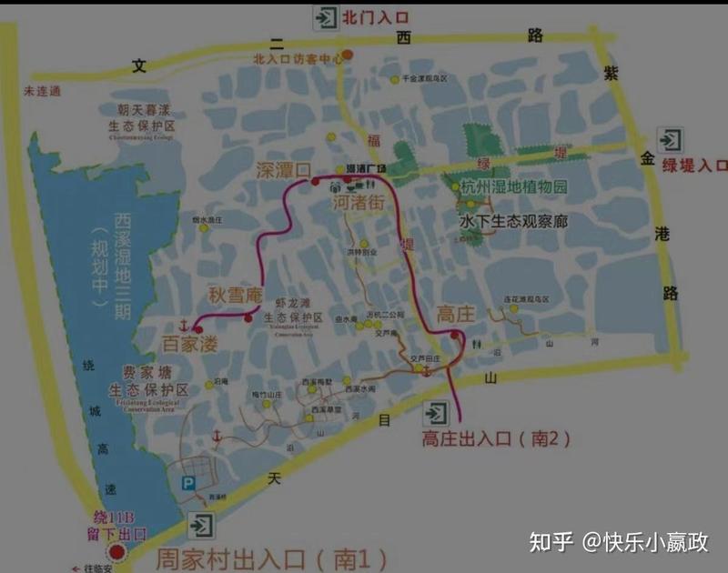 西溪湿地公园游玩路线图